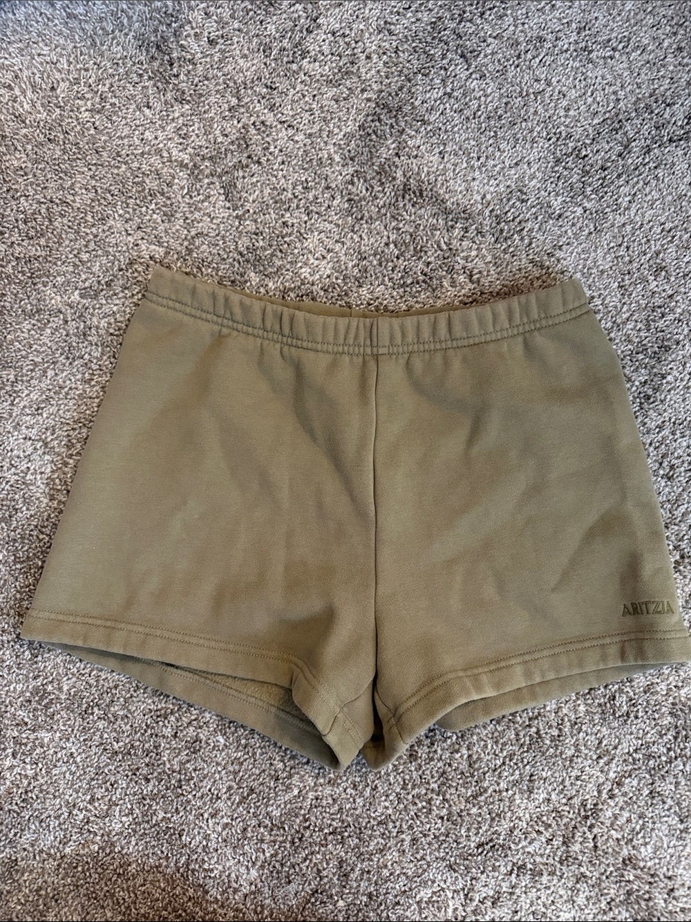 Aritzia Olive SweatFleece Comfy Shorts